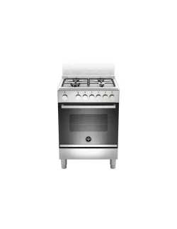 La Germania FTR664EXV Cucina Gas 4 Fornelli con Forno Elettrico da 60 cm Nero, Acciaio inossidabile