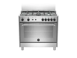 LA GERMANIA AMN965GXV - CUCINA 5 FUOCHI GAS, FORNO GAS VENTILATO, 90X60 CM, ACCIAIO INOX, SERIE AMERICANA, CLASSE A+