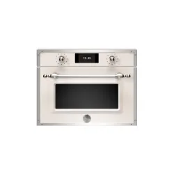 Forno da Incasso Microonde Bertazzoni Combinato 38 Litri Altezza 45 cm Serie Heritage Avorio Finiture Inox F457HERMWTAX