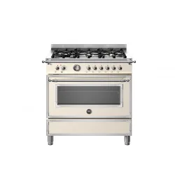 Cucina Libera Installazione 90 cm Bertazzoni Piano a Gas 6 Fuochi Forno Elettrico Serie Heritage Avorio HER96L1EAVT