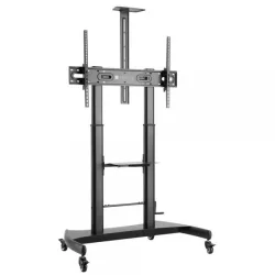 Techly Supporto a pavimento per TV con regolazione manuale altezza, in acciaio, per TV da 60'' a 100''