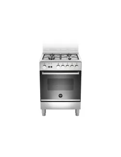 La Germania FTR664GXV Cucina Gas 4 Fornelli con Forno da 60 cm Nero, Acciaio inossidabile