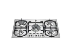 La Germania P7101D9X - PIANO COTTURA INOX, 5 FUOCHI, TRIPLA CORONA CENTRALE, 75 CM