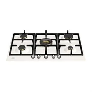 Piano Cottura ad Incasso Bertazzoni P755CHERAX 75 Cm 5 Fuochi Gas Wok centrale Griglie in Ghisa Serie Heritage Avorio Finiture Inox