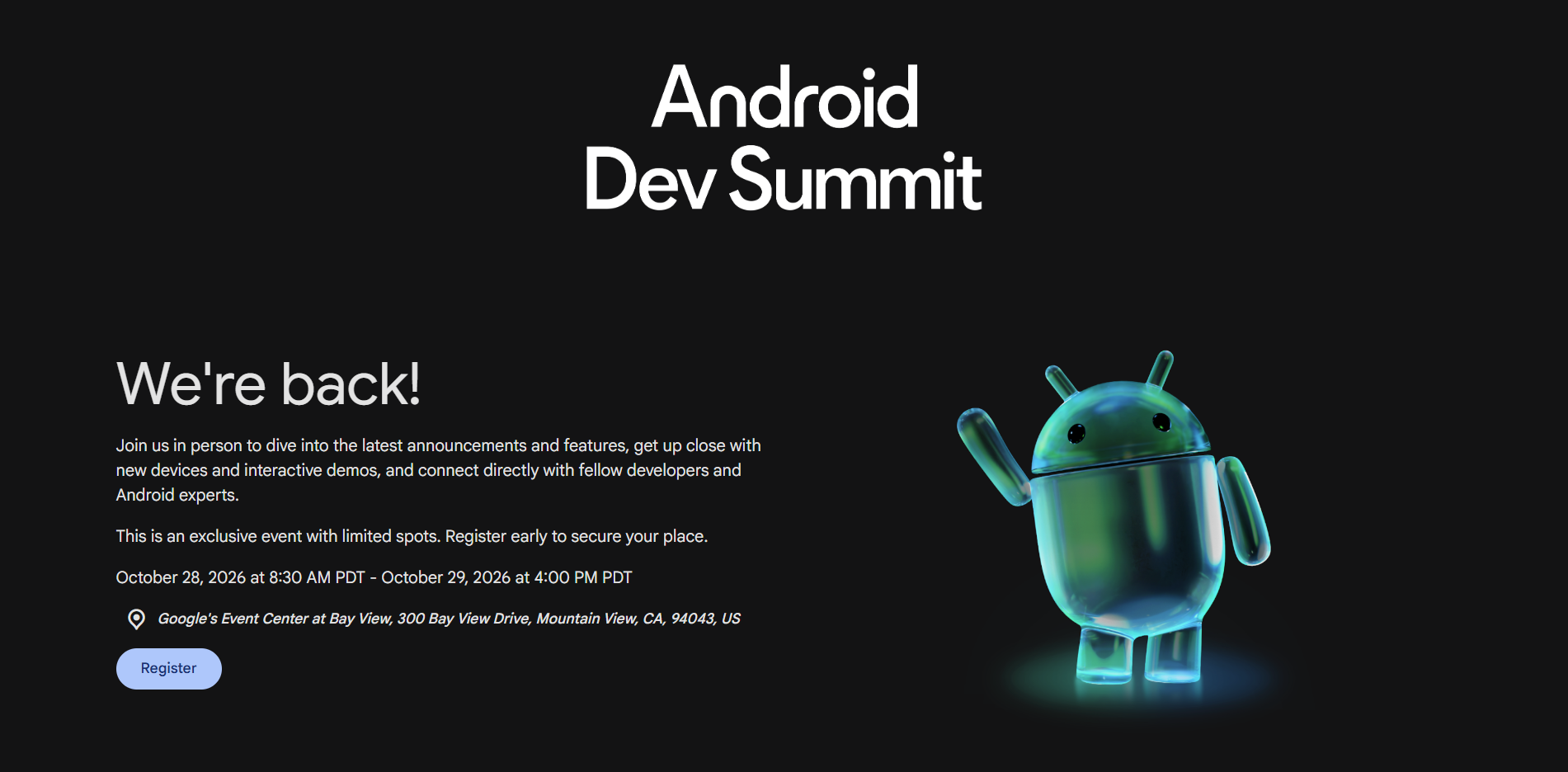 Android 18: la prima menzione pubblica al Dev Summit