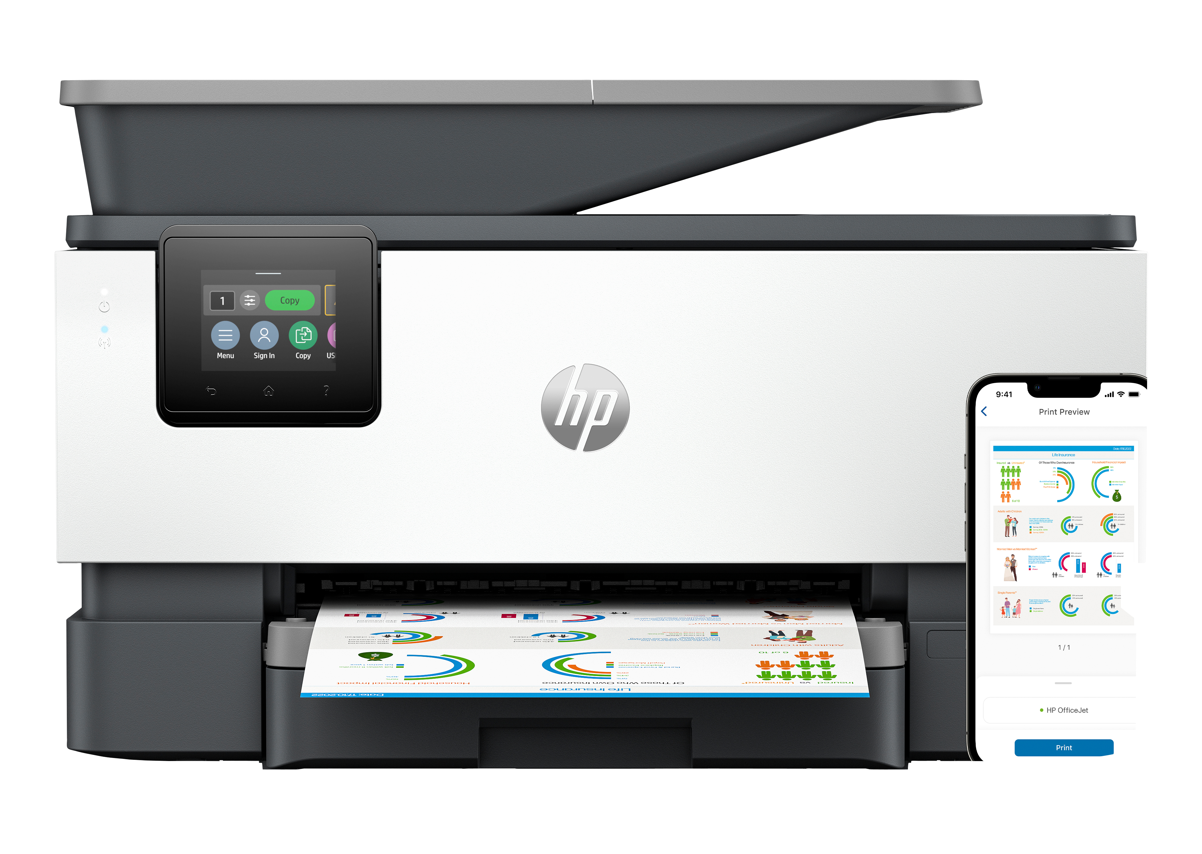 HP OfficeJet Pro 9120b Wireless All-in-One Colore Stampante, Stampa fronte/retro; fotocopiatrice, scanner