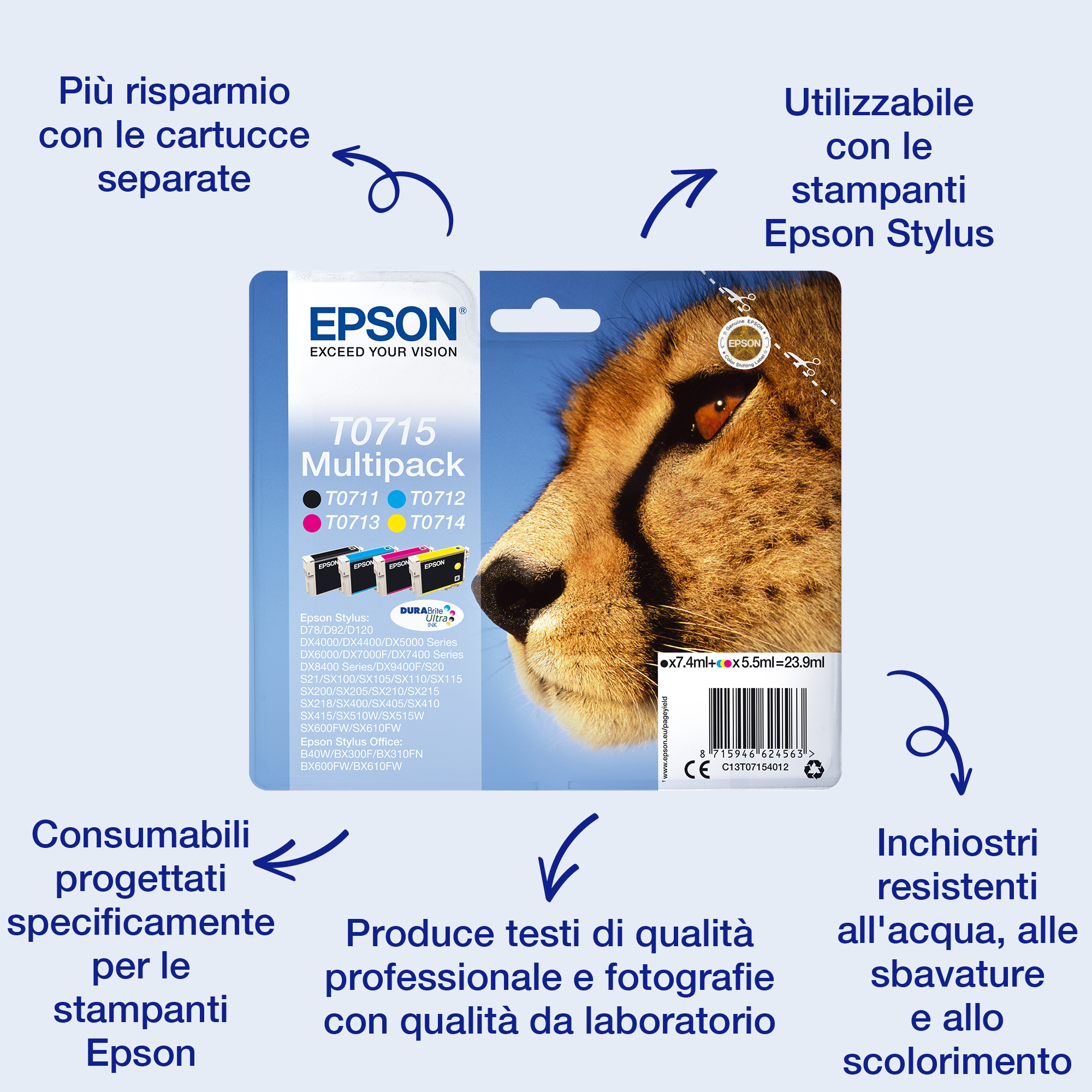 Epson Multipack 4-colours T0715 DURABrite Ultra Ink