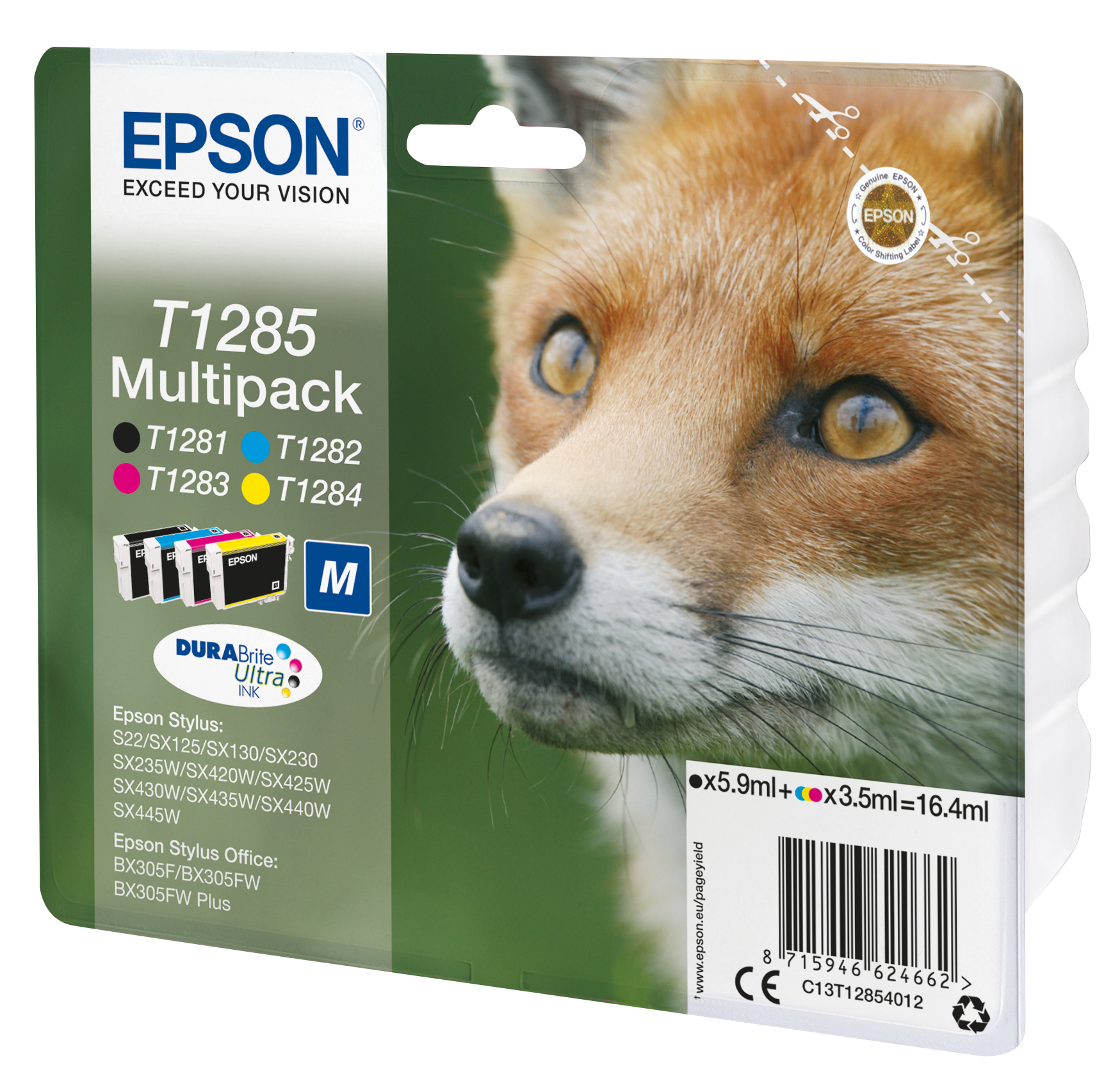 Epson Multipack 4 colori DURABrite Volpe T1285
