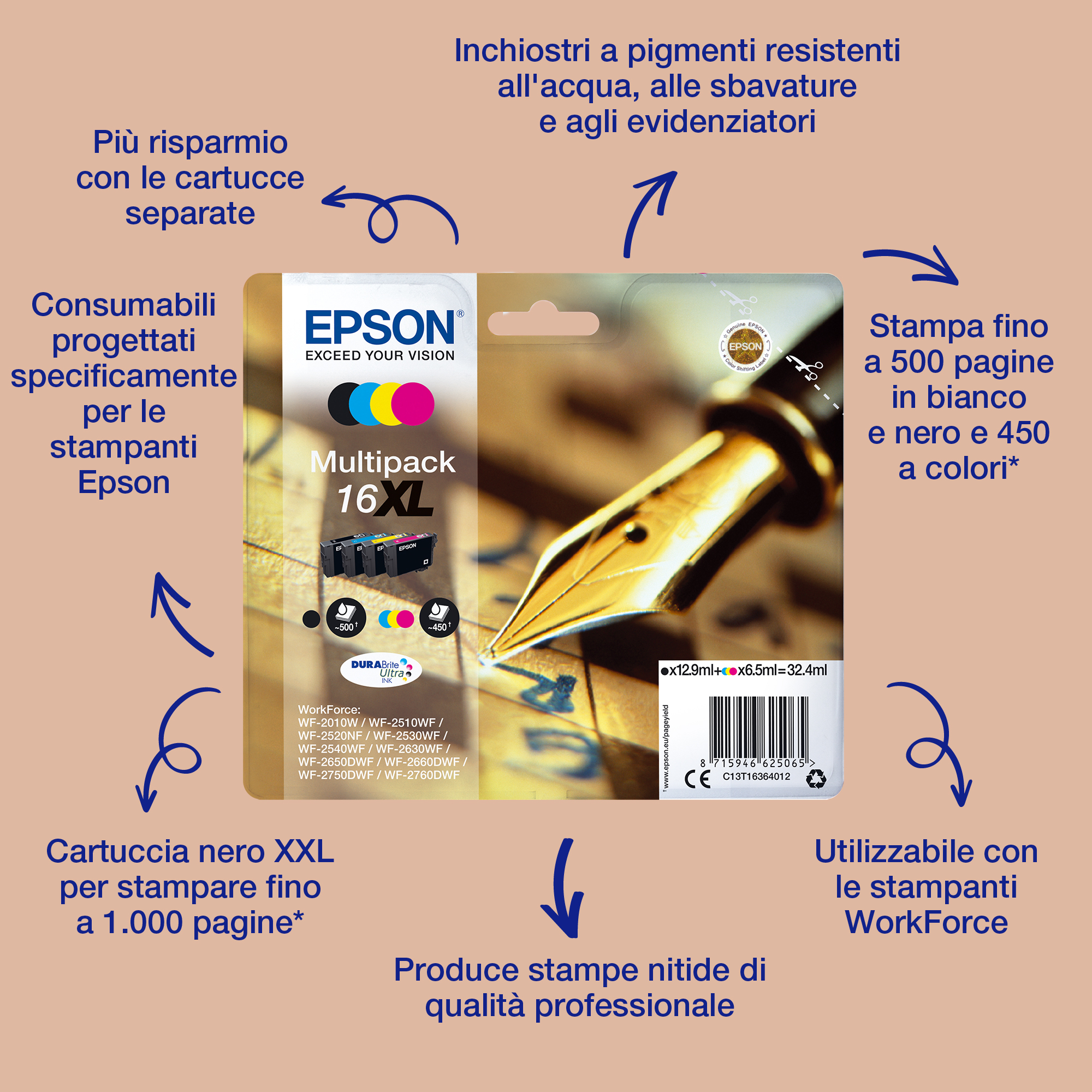 Epson Singlepack Yellow 16XL DURABrite Ultra